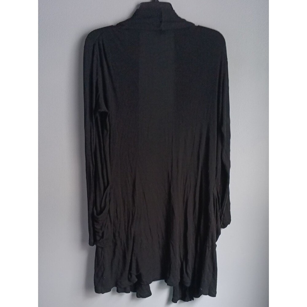 Theory Black Silk Blend Long Open Cardigan - Picture 4 of 4